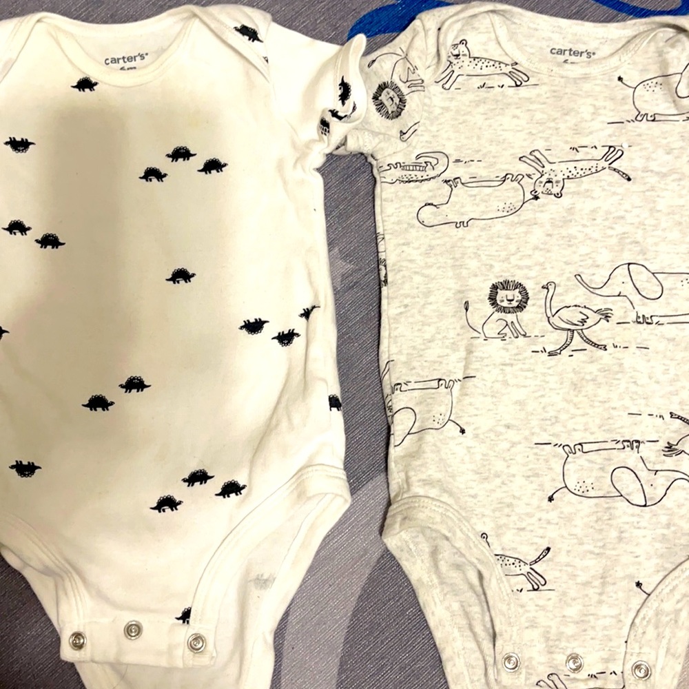 Carter’s set of two baby boy onesies.